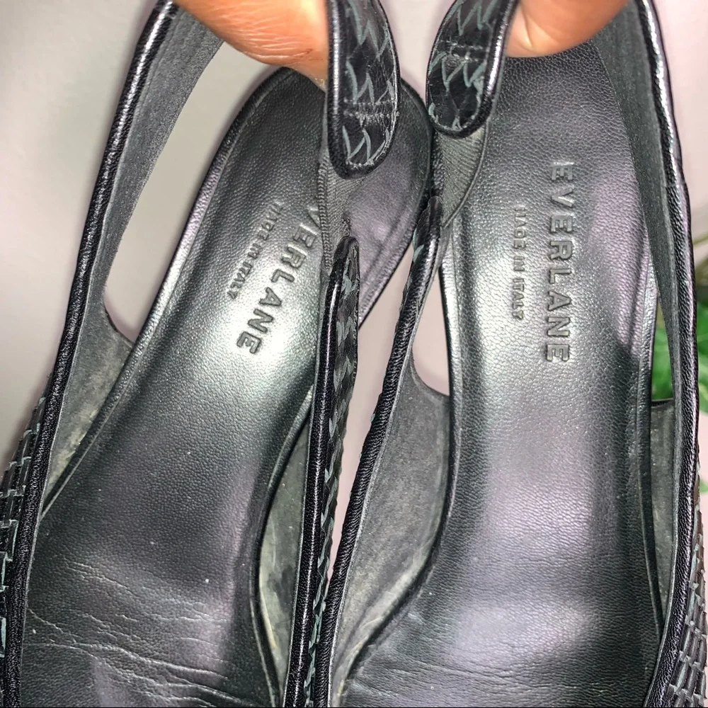 EVERLANE | The V Slingback Woven Black Flats - Picture 7 of 13